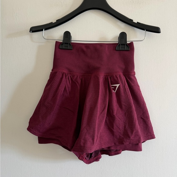 Gymshark Maroon Two in One Vital Seamless Skort size XS EUC - Picture 6 of 10